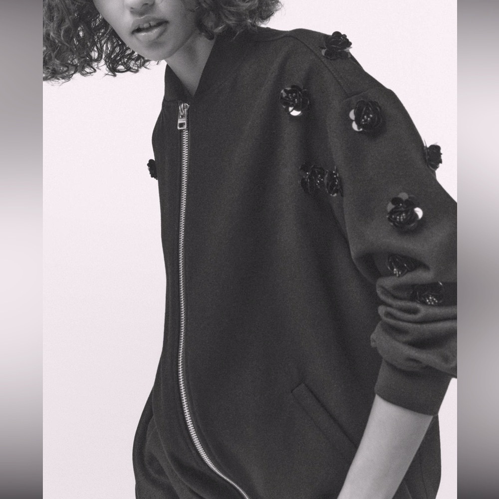 Zara Flower Details Bomber Jacket XS / S
